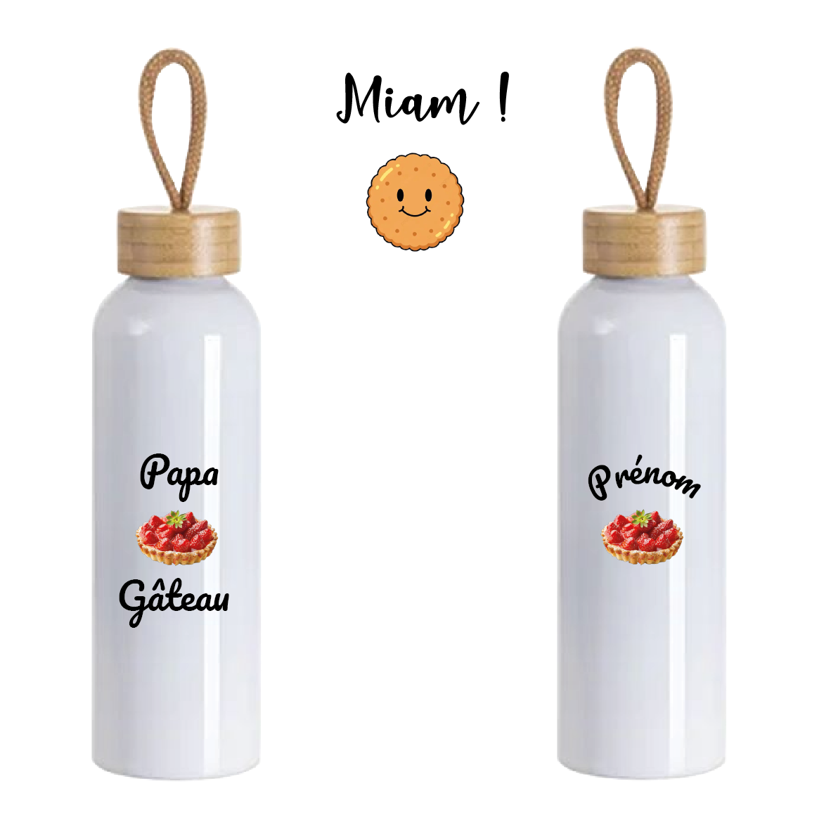 Gourde en aluminium bouchon bambou 600 ml