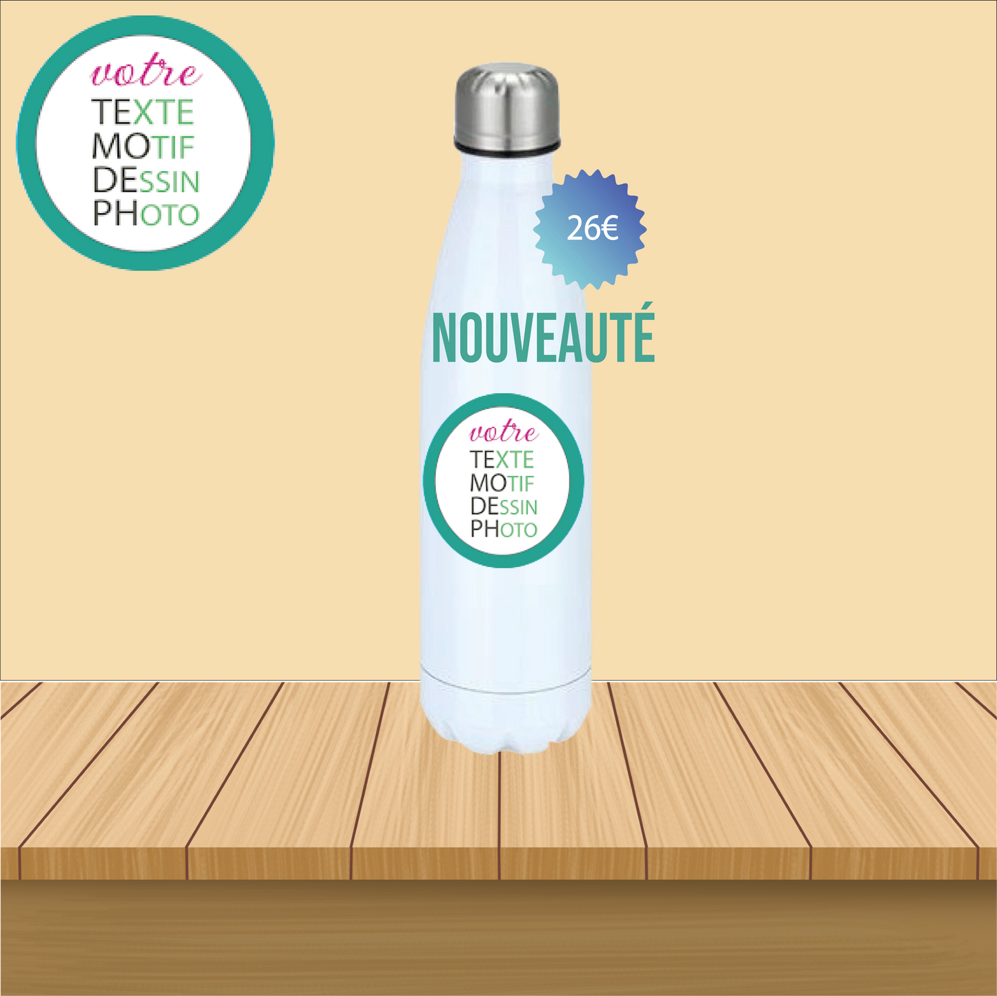 Gourde en inox isotherme personnalisable 500 ml