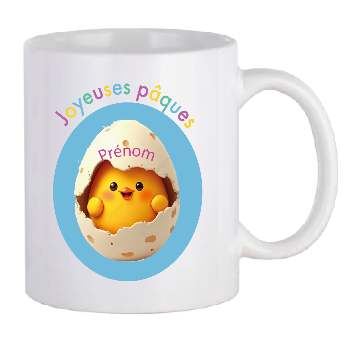 MUG PÂQUES Poussin personnalisé avec prénom