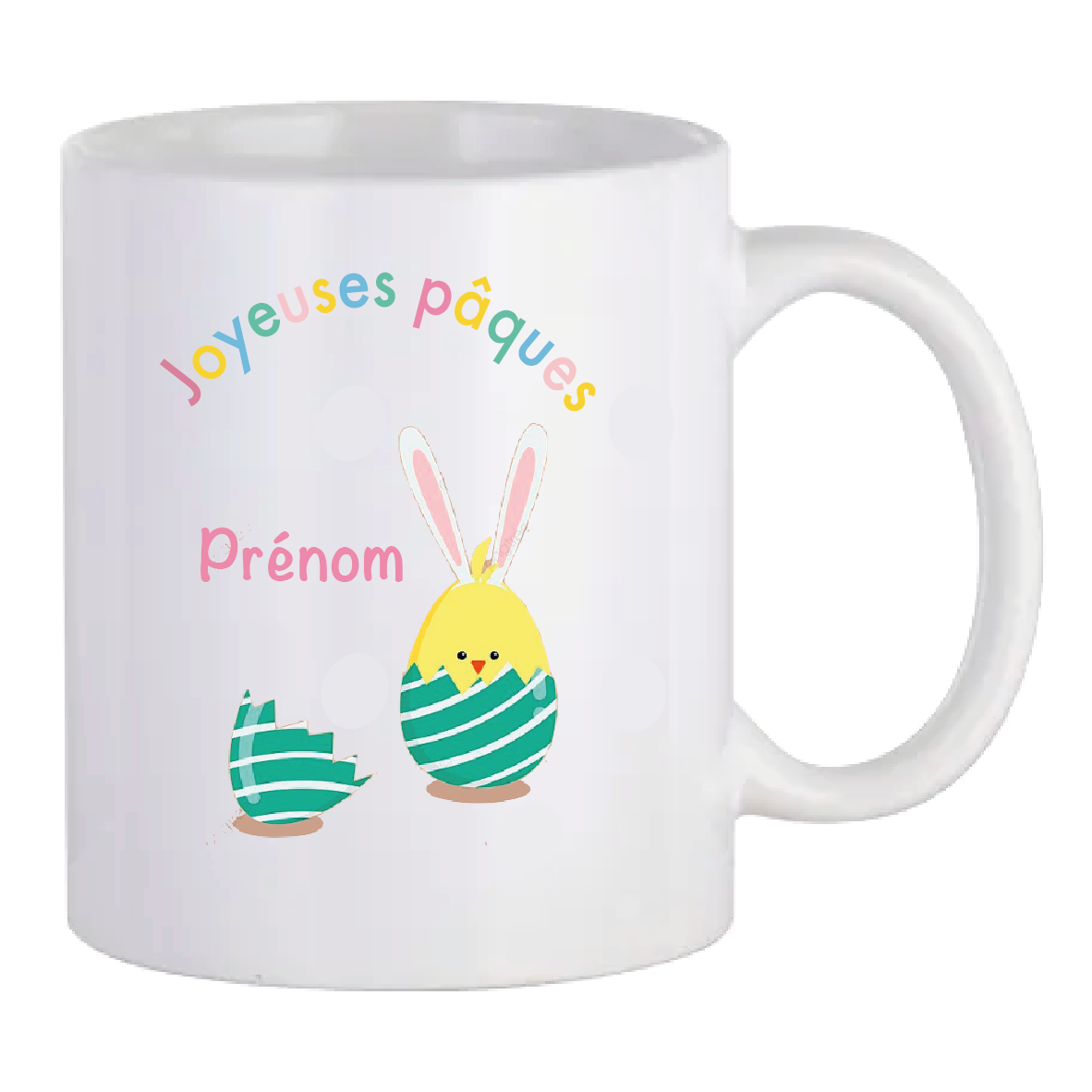 MUG PÂQUES Lapin avec prénom personnalisé