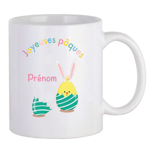 MUG PÂQUES Lapin avec prénom personnalisé