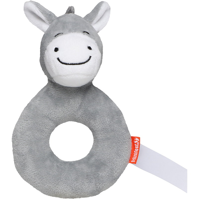 Peluche hochet Âne (conforme norme EN71 pour la sécurité des bébés)