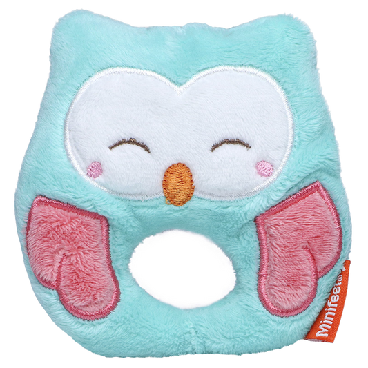 Peluche hochet Chouette 8,6 cm (conforme norme EN71 pour la sécurité des bébés)