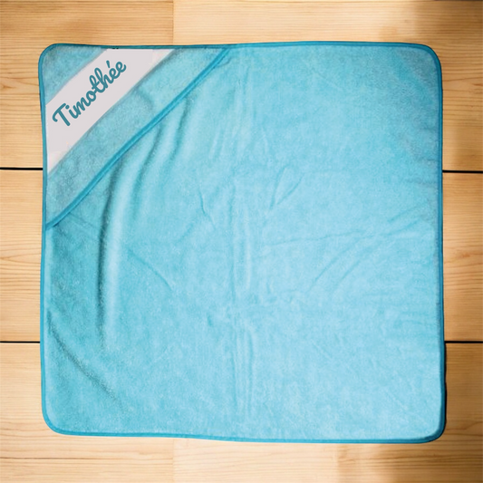 Cape de bain Bébé en coton personnalisable 75 X 75 cm