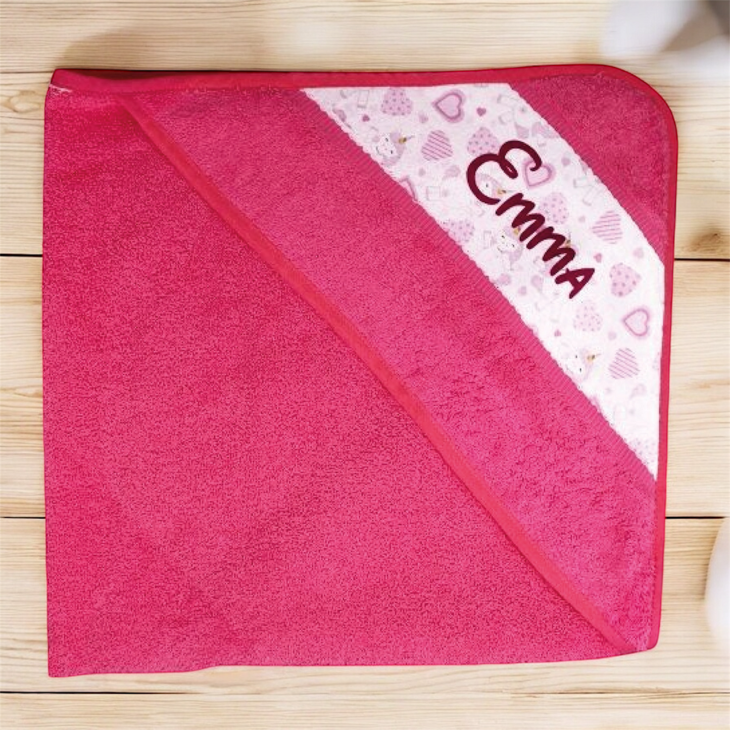 Cape de bain Bébé en coton personnalisable 75 X 75 cm