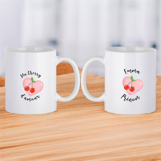 Mug personnalisé Cherry d'amour-Cadeau-Saintt Valentin