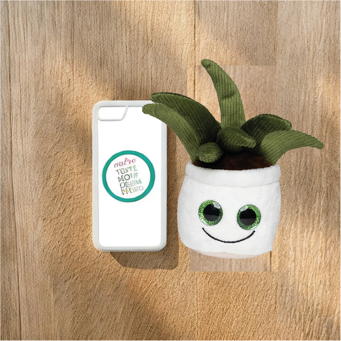 Coque de téléphone et sa charmante Peluche Schmoozies nettoyeuse d'écran