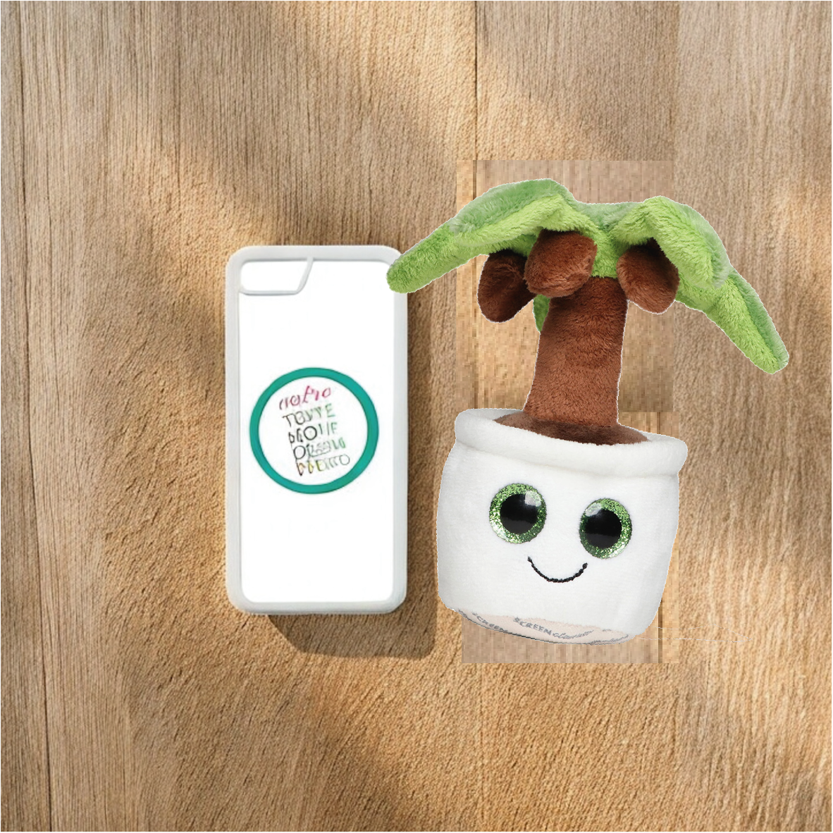 Coque de téléphone et sa charmante Peluche Schmoozies nettoyeuse d'écran