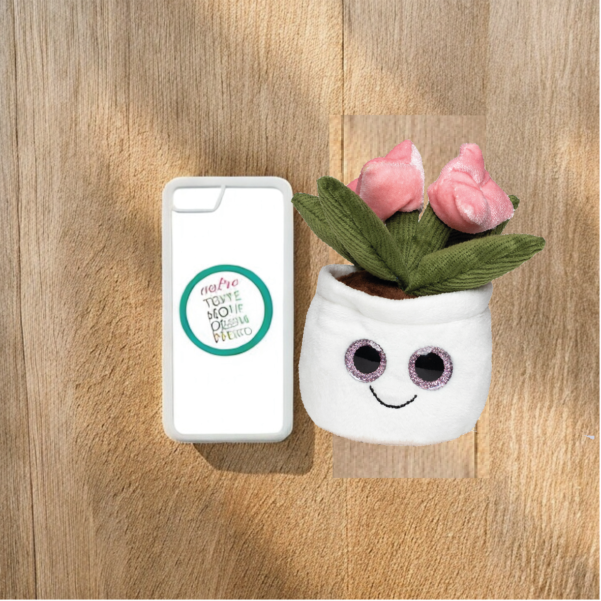 Coque de téléphone et sa charmante Peluche Schmoozies nettoyeuse d'écran
