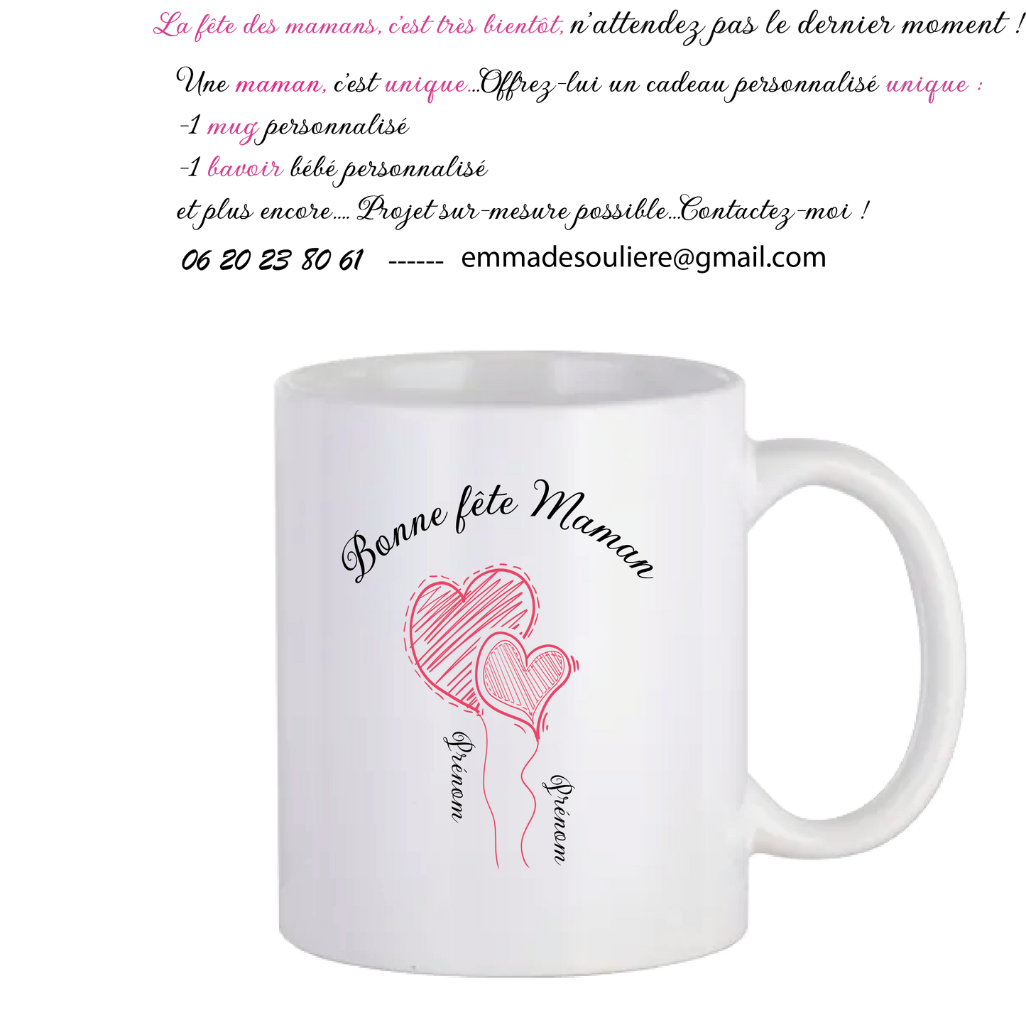 Mug classique blanc personnalisé - 325 ml