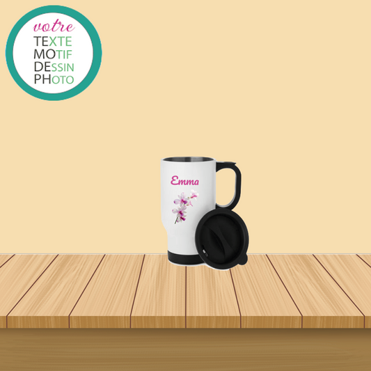 Tasse isotherme en Aluminium blanc personnalisable